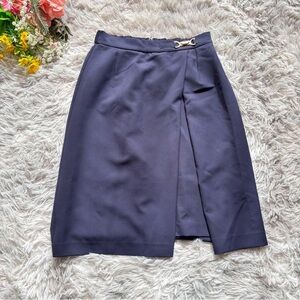 Rope Picnic Bit-Slit Skirt [M] 38 Navy Knee-Length Tight